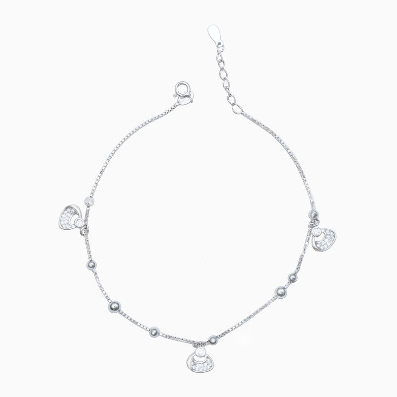 Silver Princess Charm Anklet - Main Image