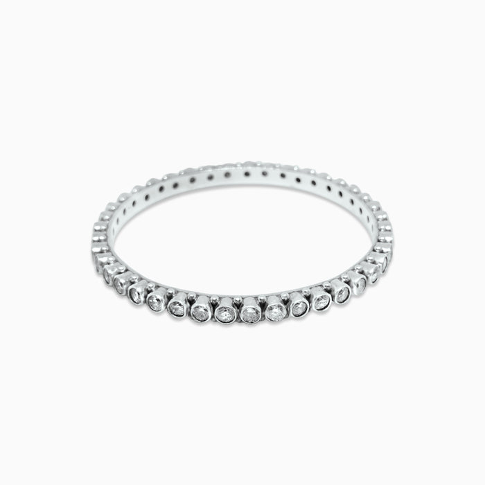 Intricate Zircon Silver Bangles set of 2