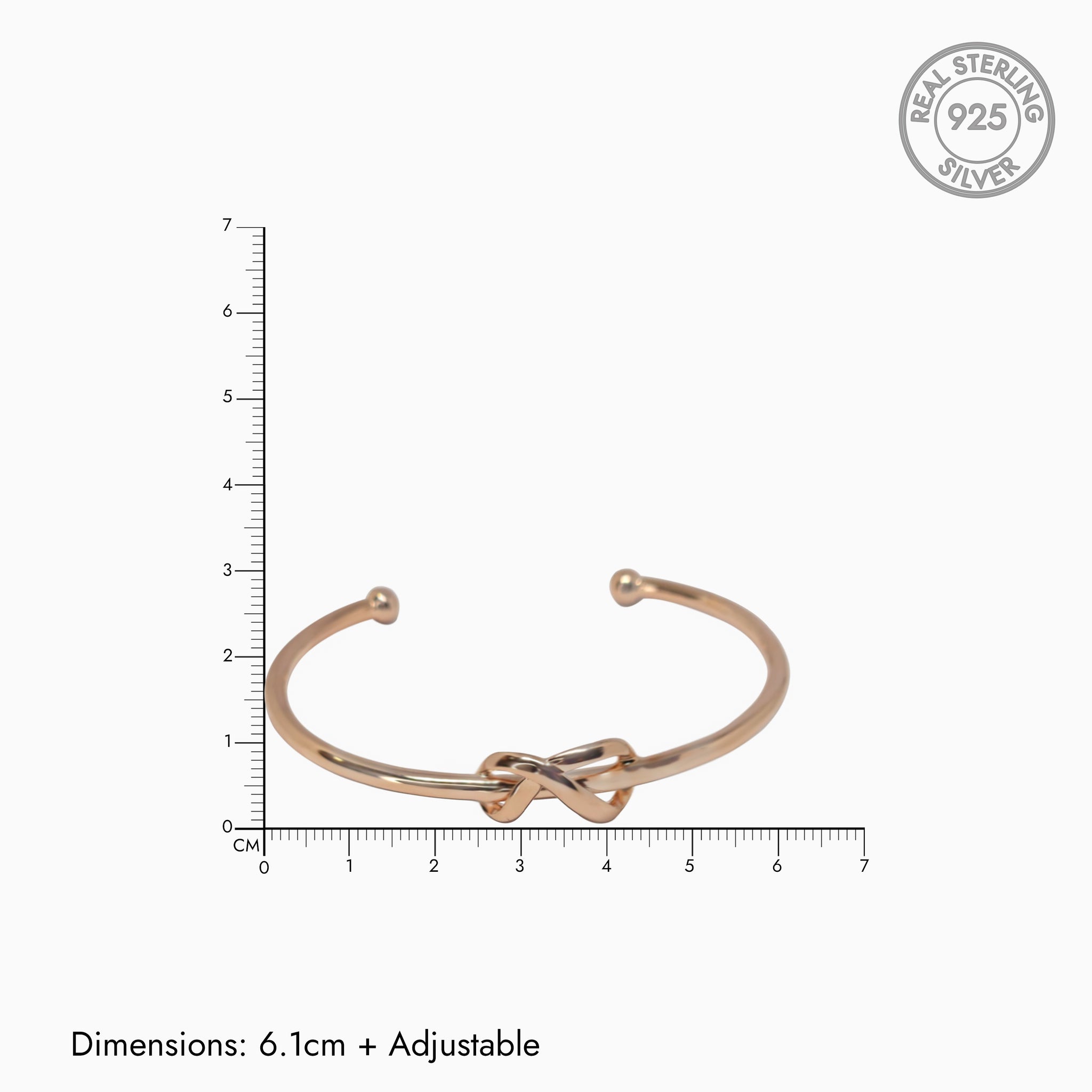 Silver Rose Gold Infinity Bangle