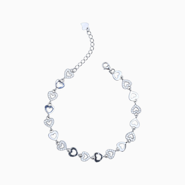 Silver All Heart Love Bracelet