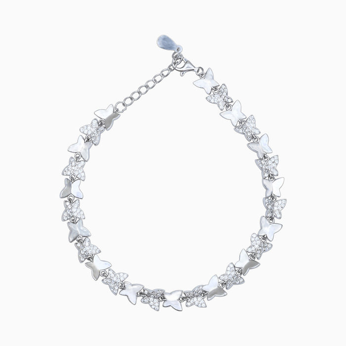 Silver Sparkling Butterfly Bracelet