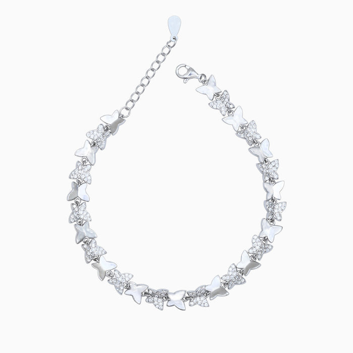 Silver Sparkling Butterfly Bracelet