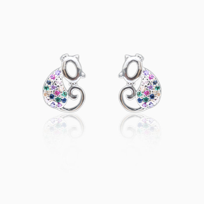 Silver Mini Fairytale Cat Stud Earrings