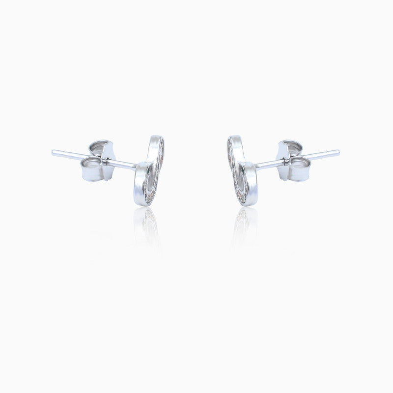 Silver Mini Infinity Rainbow Stud Earrings
