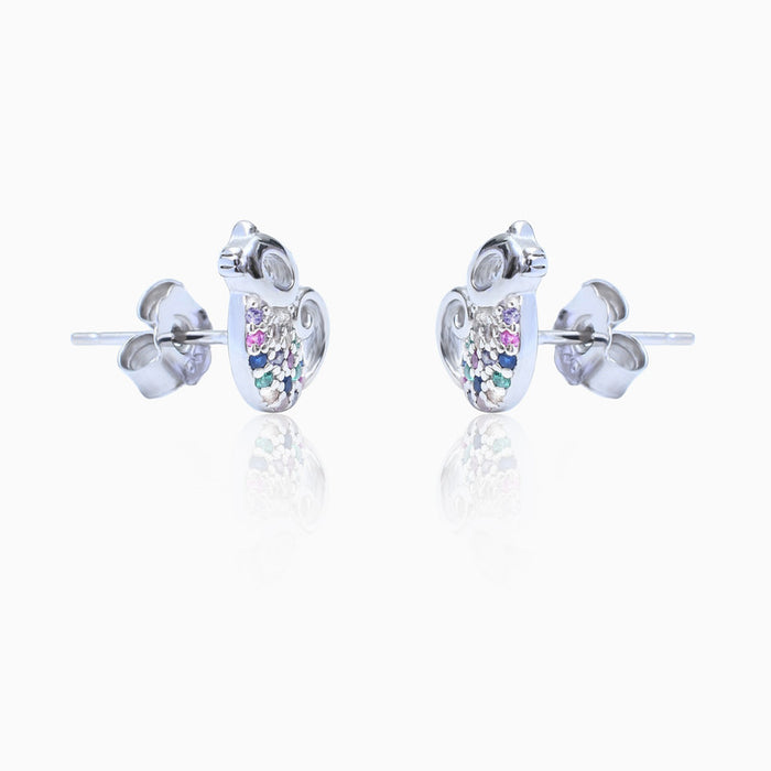 Silver Mini Fairytale Cat Stud Earrings