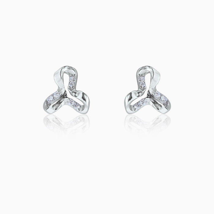 Silver Maverick Stud Earrings