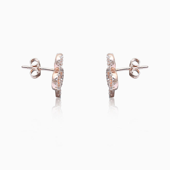Rose Gold Zircon Curves Earrings