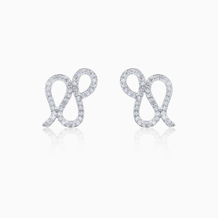Silver Zircon Curves Earrings