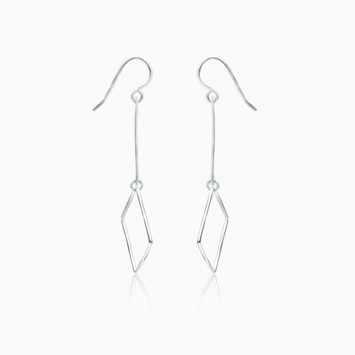 Silver Flat & Square Earrings