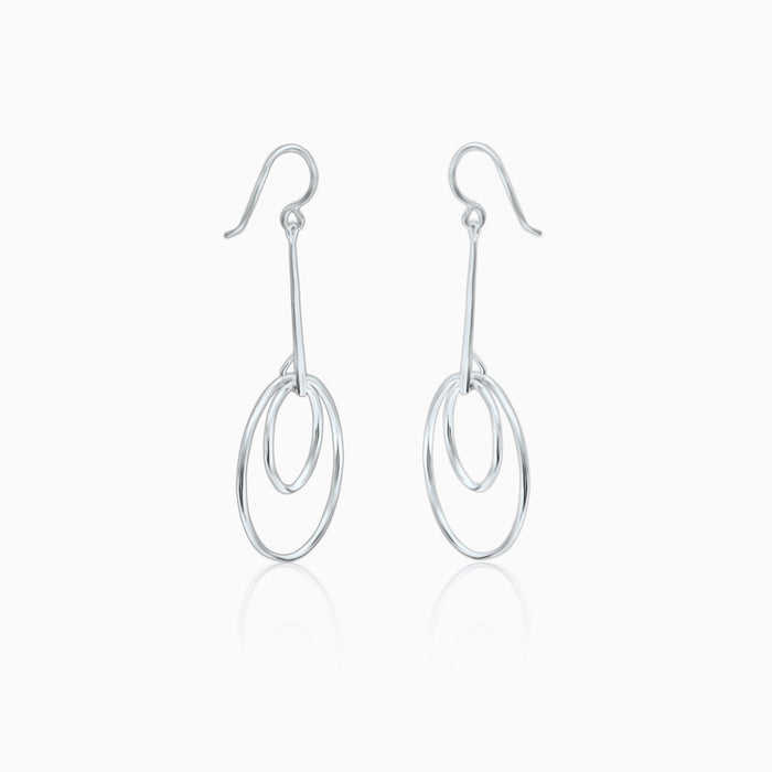 Silver Double Hoop Glam Earrings