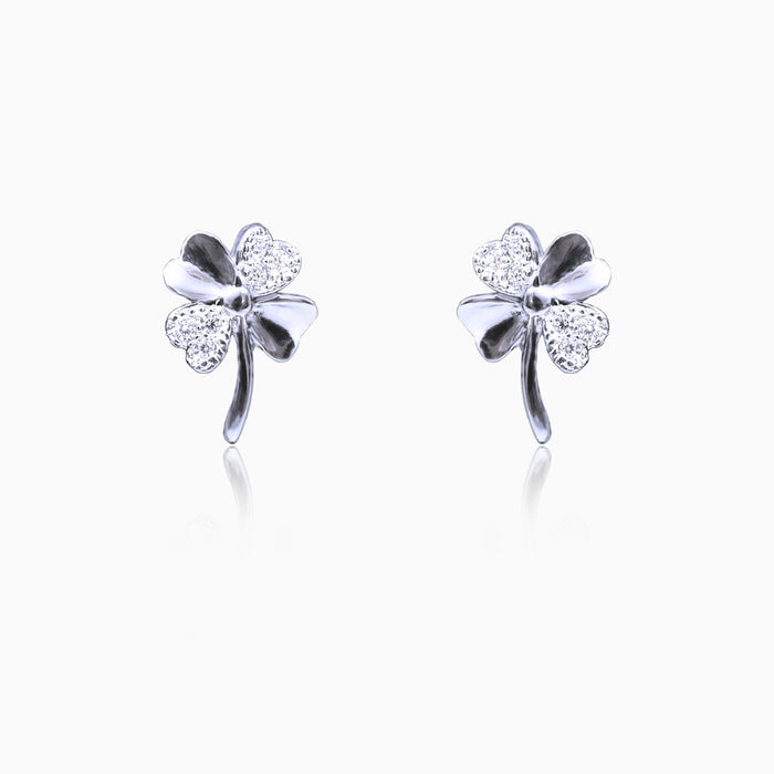 Silver Mini Flower Stud Earrings