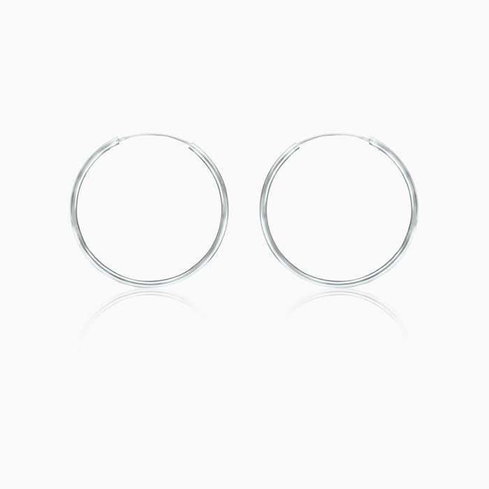 Silver Grand Hoop Earrings 50mm