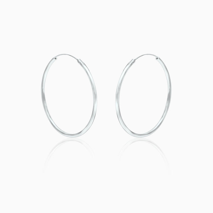 Silver Grand Hoop Earrings 50mm