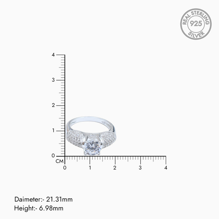 Silver Royal Sparkling Solitaire Ring