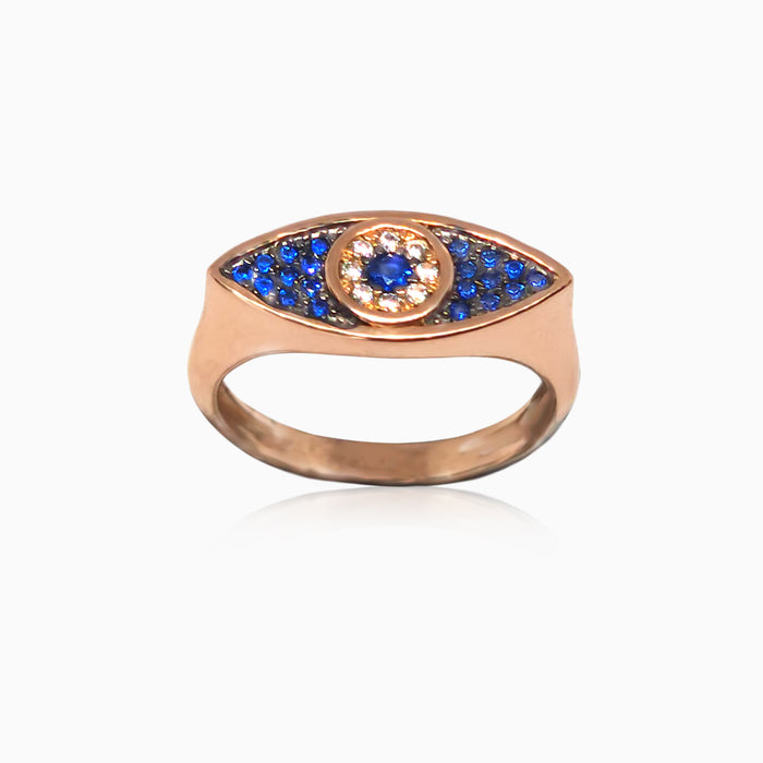 Silver Rose Gold Classic Evil Eye Ring
