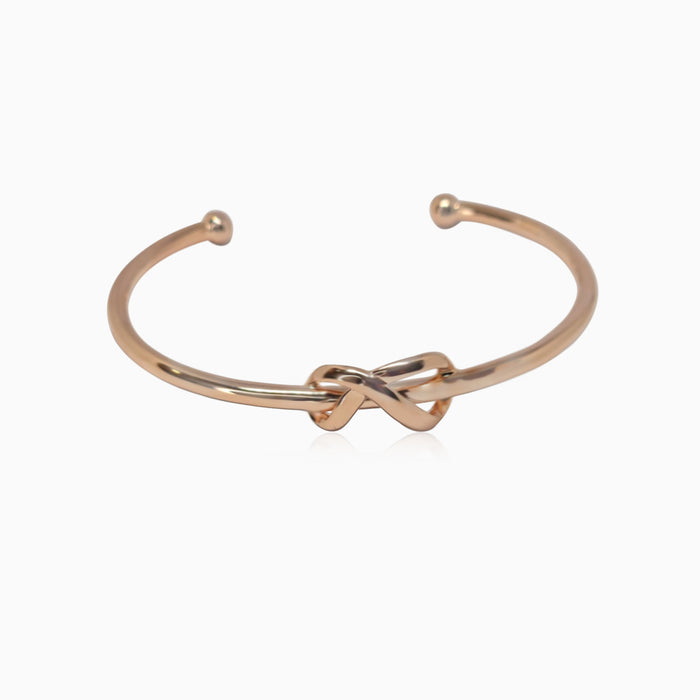 Silver Rose Gold Infinity Bangle