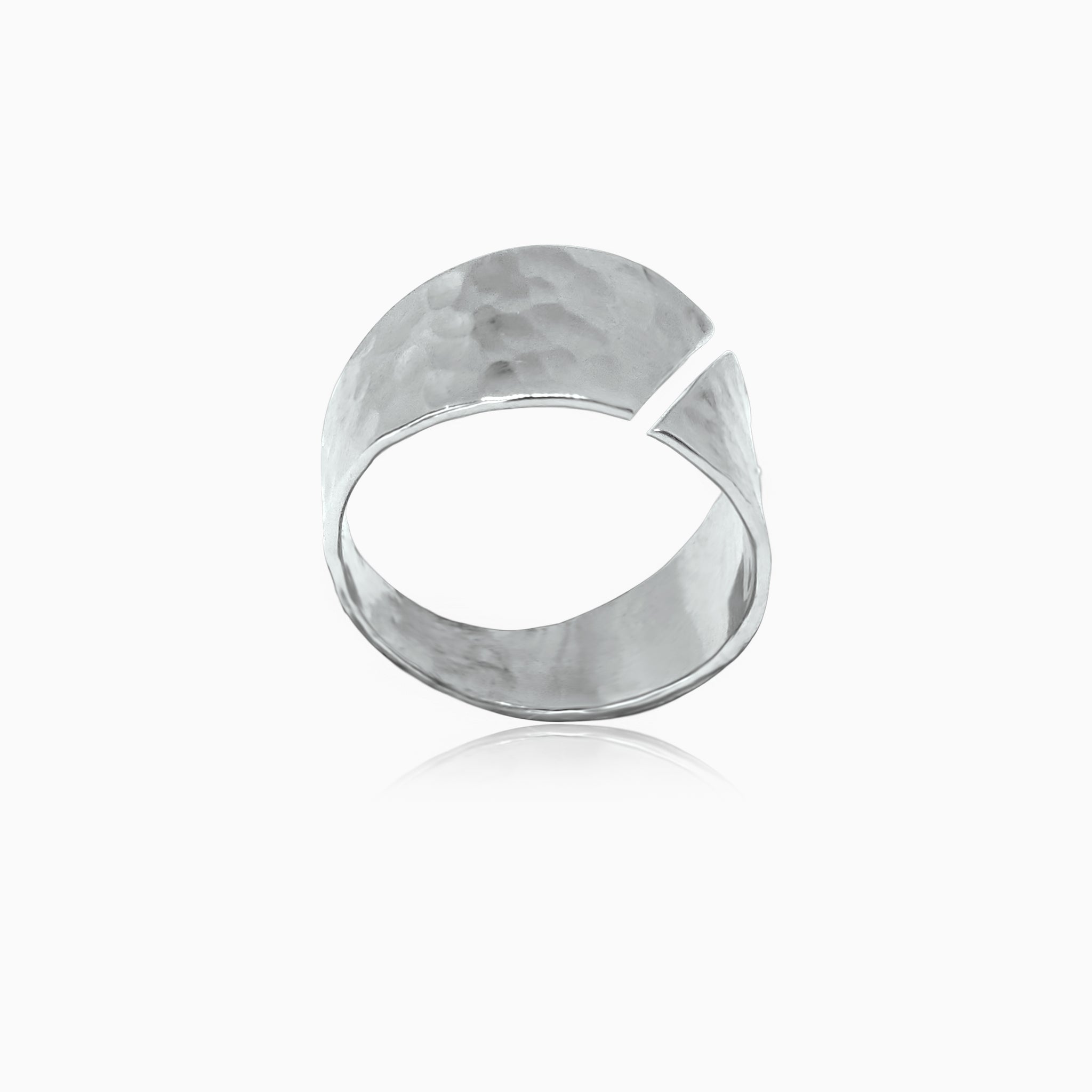 Silver Hammered Unisex Ring
