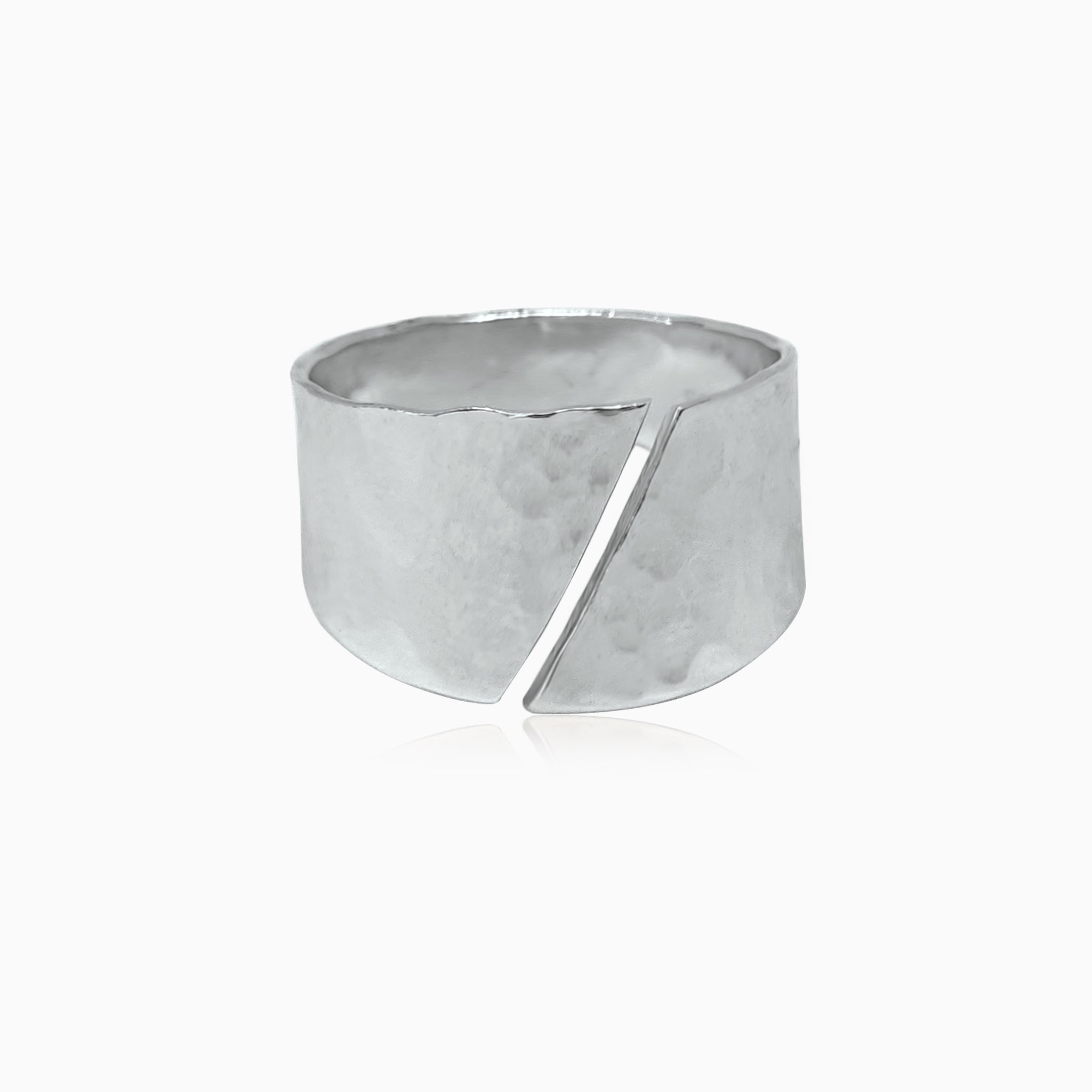 Silver Hammered Unisex Ring