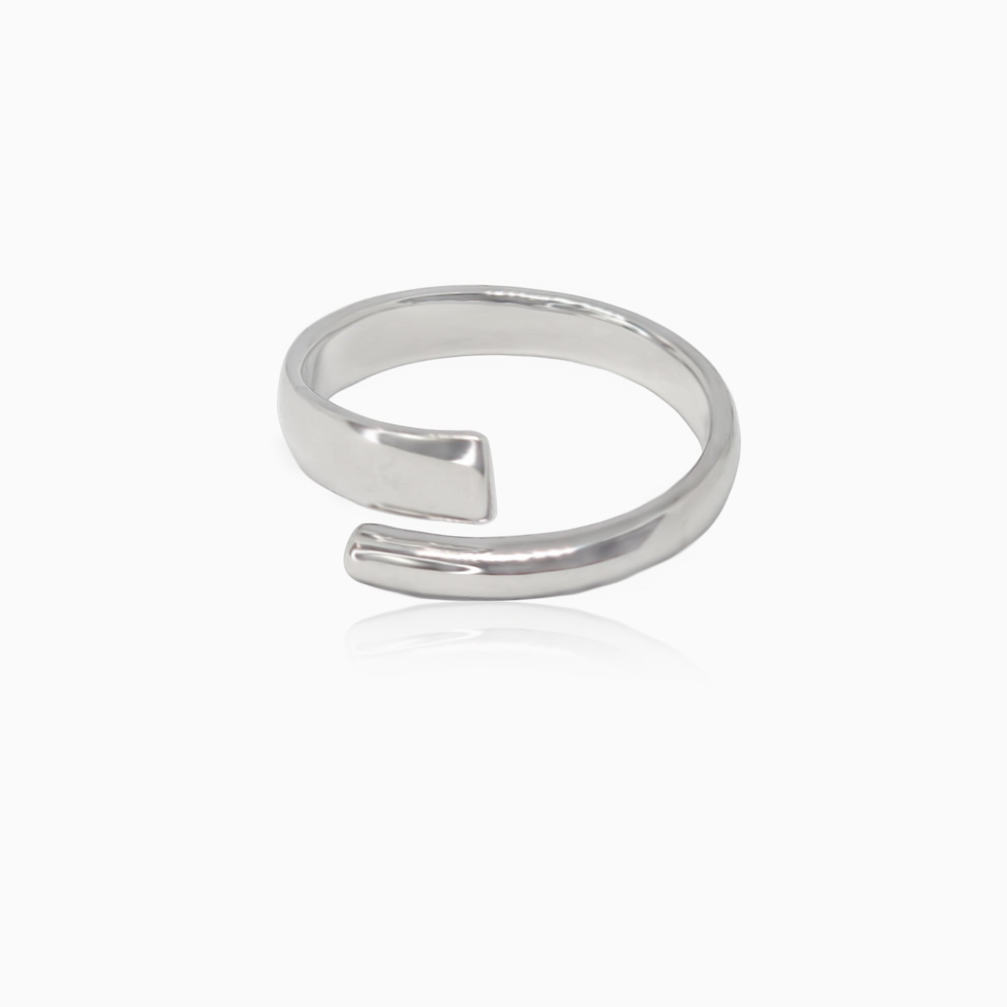 Silver Adjustable Unisex Line Ring