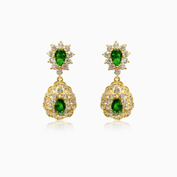 Silver Opulence Emerald Green Earring