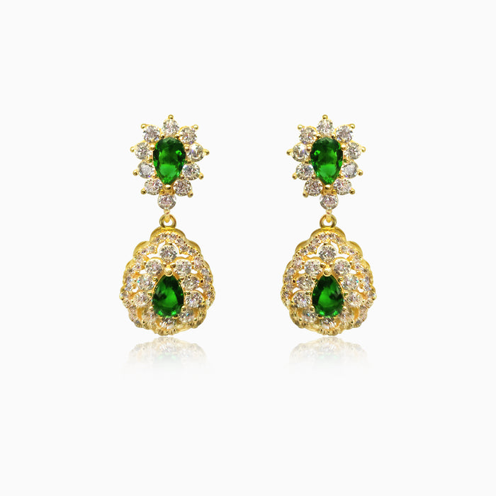 Silver Opulence Emerald Green Earring