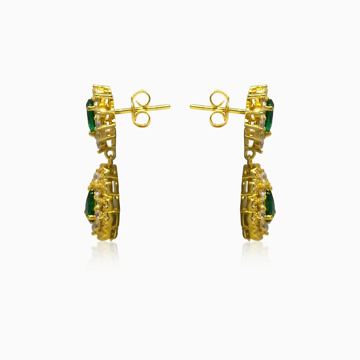 Silver Opulence Emerald Green Earring