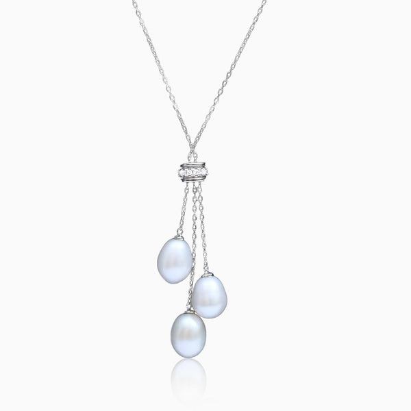 Silver Queens Dangling Pearls Pendant