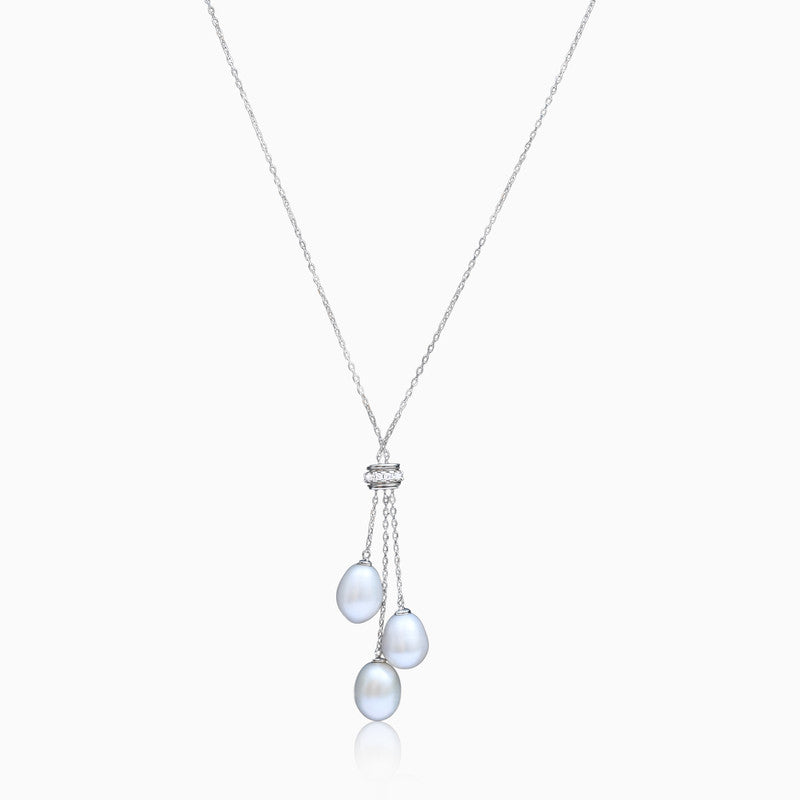 Silver Queens Dangling Pearls Pendant