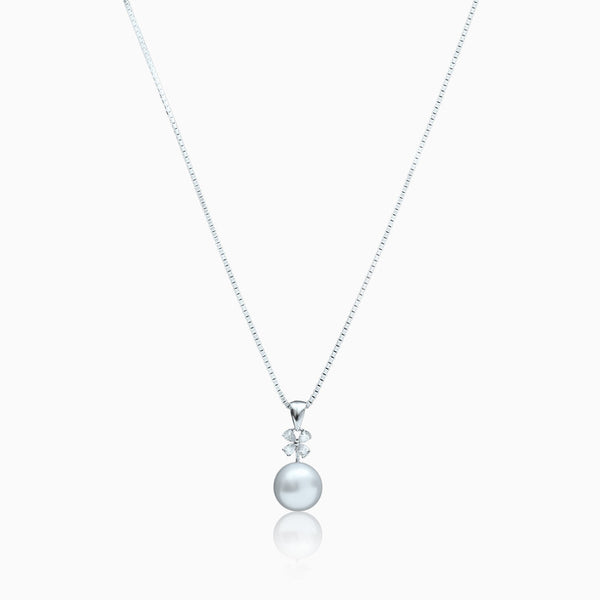 Silver Sparkling Windmill Pearl Pendant