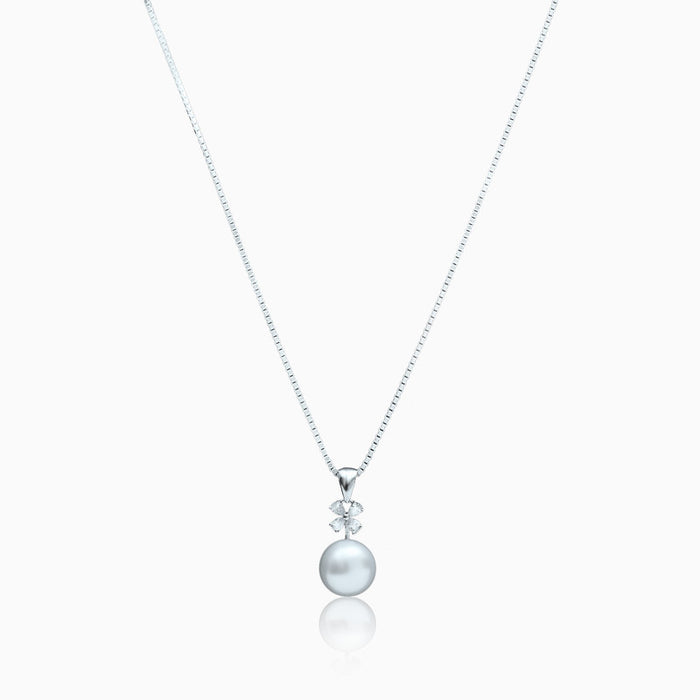 Silver Sparkling Windmill Pearl Pendant