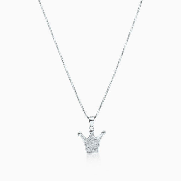 Silver Shimmer Crown Necklace