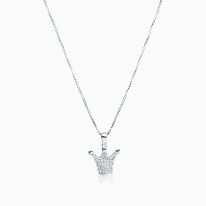 Silver Shimmer Crown Necklace