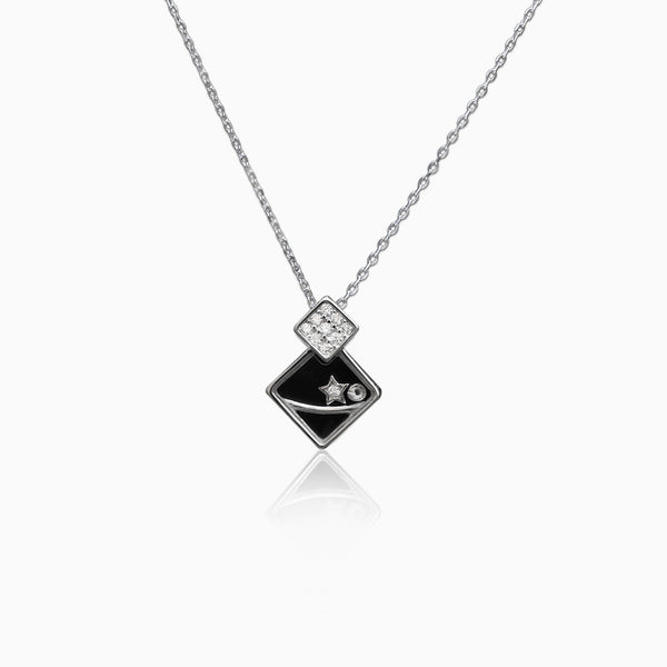 Silver Floating Star Necklace