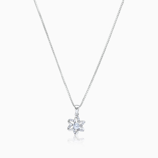 Silver Zircon Floral Highlight Pendant
