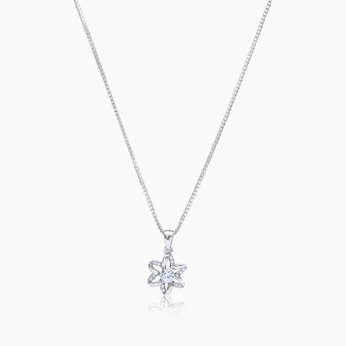 Silver Zircon Floral Highlight Pendant