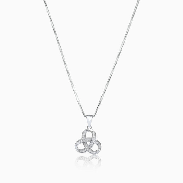 Silver Intertwined Zircon Pendant