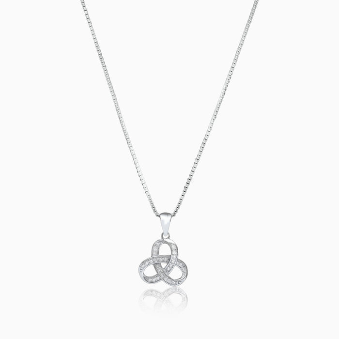 Silver Intertwined Zircon Pendant