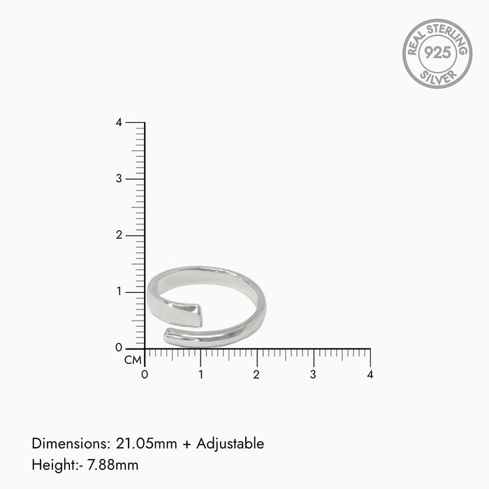 Silver Adjustable Unisex Line Ring