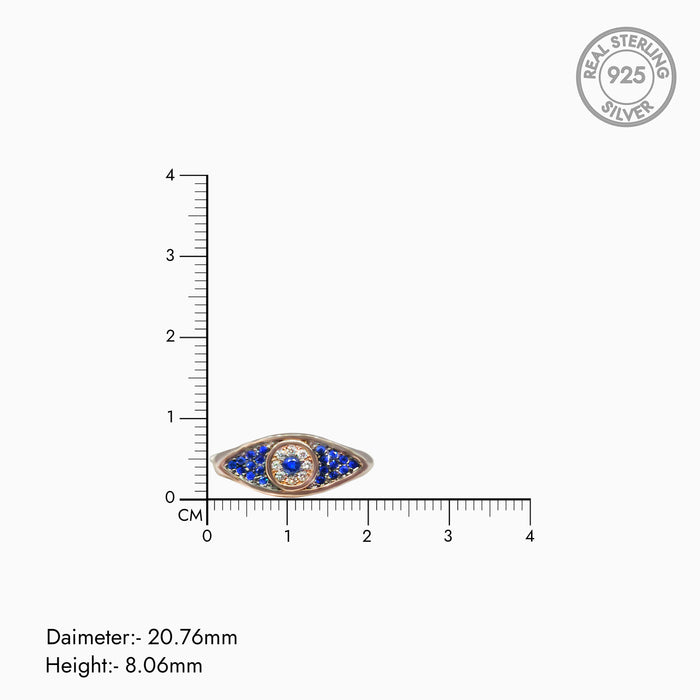 Silver Rose Gold Classic Evil Eye Ring