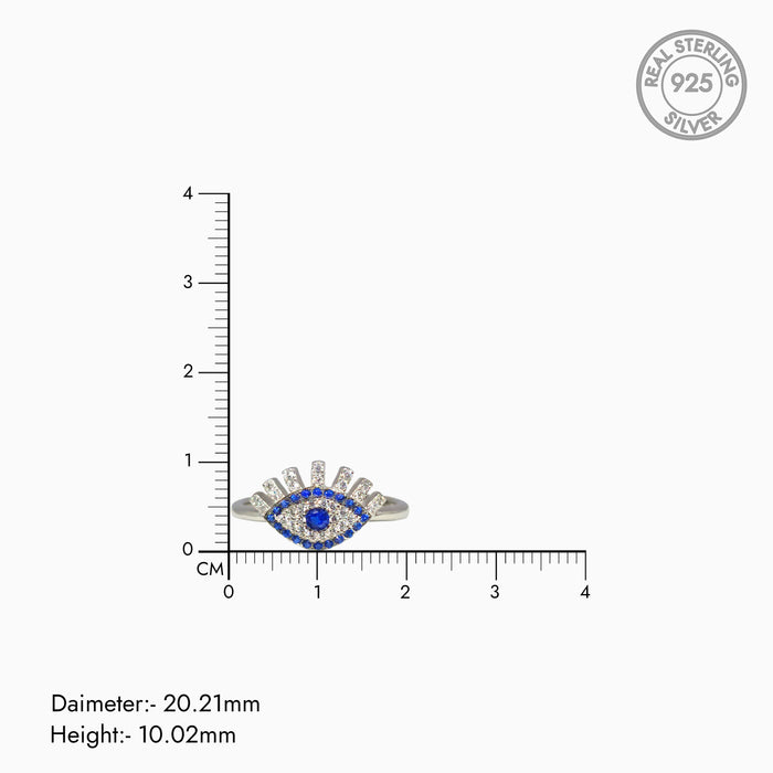 Silver Sparkling Guardian Evil Eye Ring