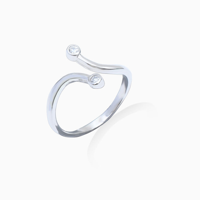 Silver Zircon Charm Ring