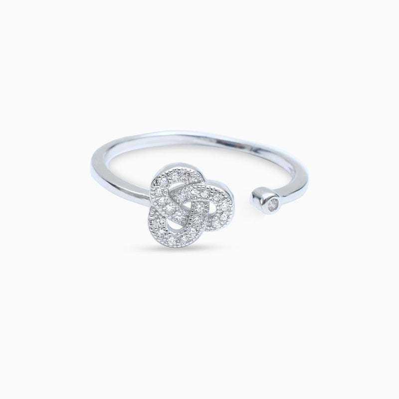 Silver Sparkling Knot Ring
