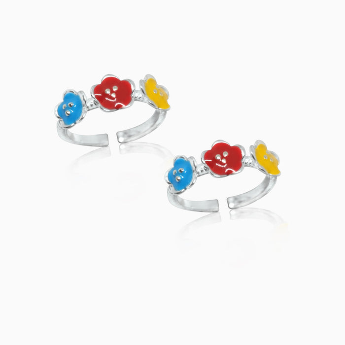 Silver Jolly Toe Rings