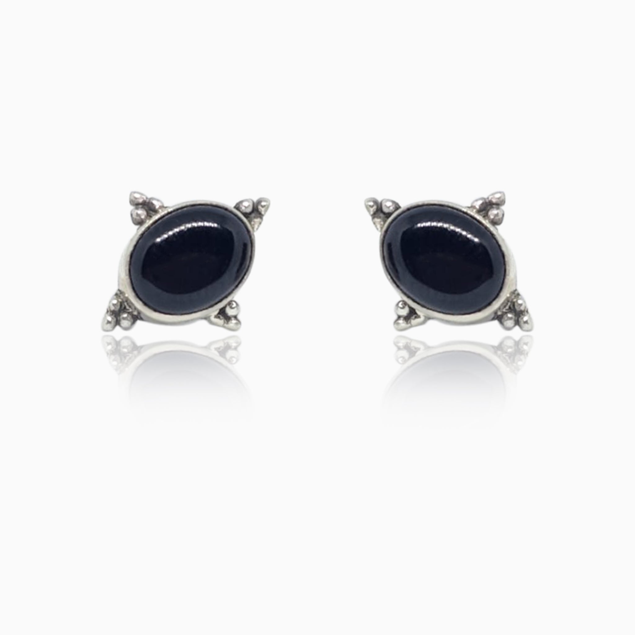 Silver Prime Black Onyx Earrings