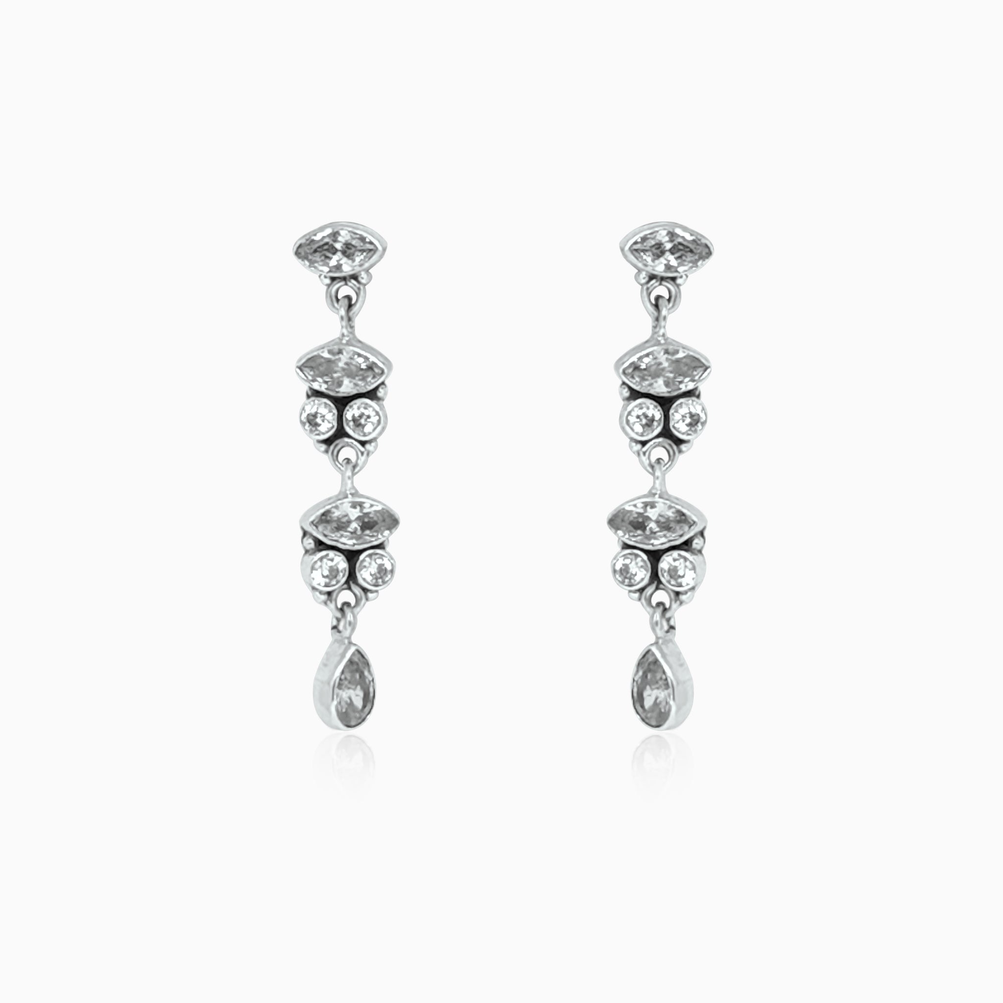 Silver Dynasty Zircon Earrings
