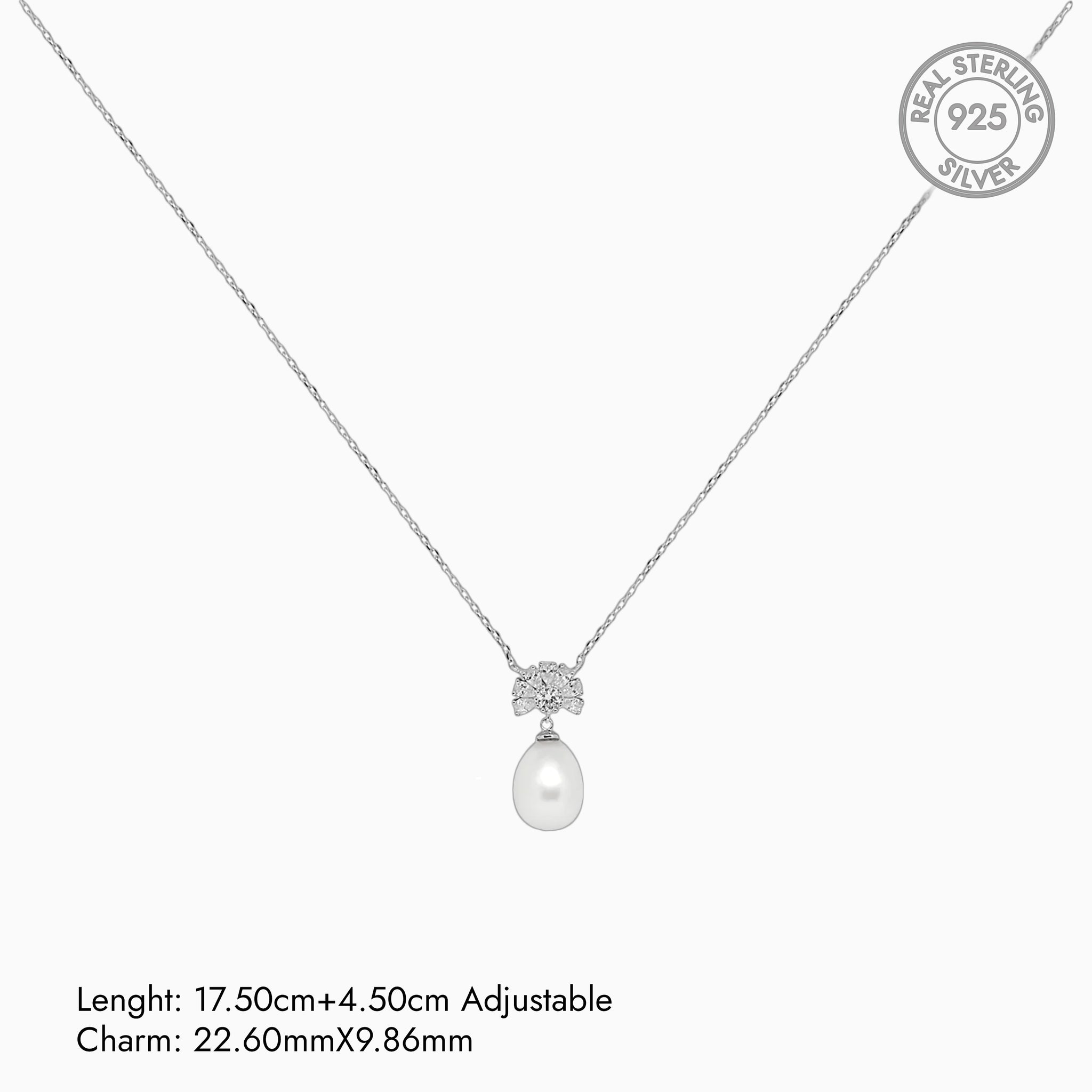 Silver Dangling Horizon Pearl Necklace